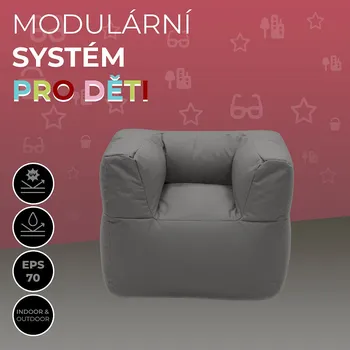 DEOKORK Zahradní dětské textilní křeslo MODULTEX KIDS (šedo-hnědá)