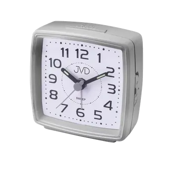 Budík JVD Stříbrný ručkový netikající tichý budík JVD SRP28.5