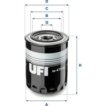 Filtr do auta Olejový filtr UFI 23.472.00