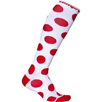 Pánské ponožky X-POOL DUO puntíkované kompresní podkolenky COMPRESSOX 39-42 bílá / černá