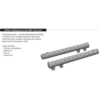 Plastikový model Eduard 1/48 Bulldog gun barrels PRINT (AIRFIX)