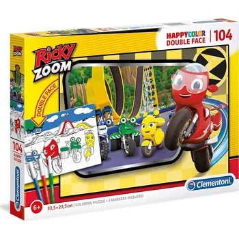 puzzle pro nejmenší CLEMENTONI Oboustranné puzzle Ricky Zoom 104 dílků