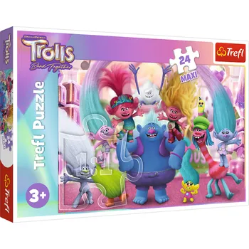 Puzzle Trefl Puzzle 24 Maxi - Ve světě Trollů / Universal Trolls 3 (2023)