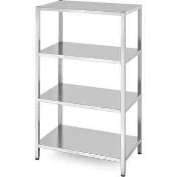 regál Skladový regál se 4 plnými policemi – přišroubovaný, HENDI, Kitchen Line, 1000x600x(H)1800mm