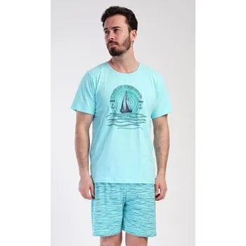 Pánské pyžamo Pánské pyžamo šortky Vienetta Secret Jachting modrá XXL