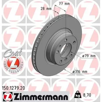 Brzdový kotouč Brzdový kotouč ZIMMERMANN 150.1279.20