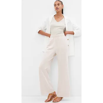 Dámské kalhoty GAP Široké kalhoty high rise straight - Dámské GAP šedá 2142580