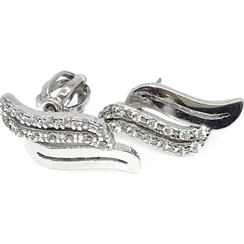 Náušnice Diante Zlaté náušnice s bílým kamenem 31509807