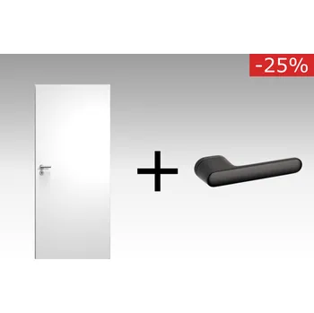 Interiérové dveře Balíček fáze 2: skryté dveře - CPL LAMINÁT bílá hladká + klika akik Průchozí výška (cm): 197, Průchzí šířka (cm): 60