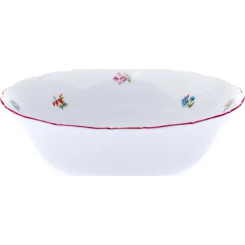 Thun Rulak Zettlitz Mísa kompotová, 23 cm, Ophelia, házenka s červeným proužkem, Thun