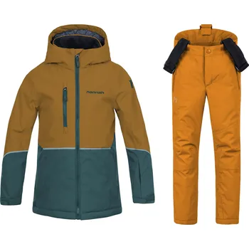 Dívčí bunda Dětský lyžařský komplet Anakin Golden brown/sea moss 122-128 + Akita Honey ginger 110-116