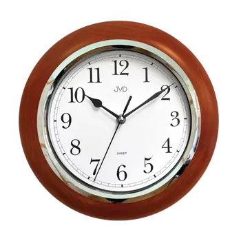 Hodiny JVD Dřevěné netikající tiché nástěnné hodiny JVD NS7111/41 (tiché netikající dřevěné hodiny)