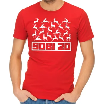 Pánské tričko Tričko SOBI 20- Vánoční sobi, Barva látky růžová , Střih Dámsky, Velikost Dětské 122 cm/6let