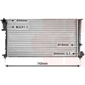 Chladič motoru Chladič, chlazení motoru VAN WEZEL 09002148