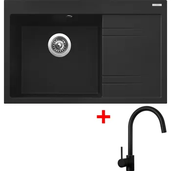 Granitový dřez Akční Sinks RIM 780 L Metalblack + VITALIA černá