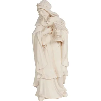 Vánoční dekorace Ornatis Tři králové - Melichar Provedení: Přírodní bez malování, Velikost stojících figur dospělých postav: 9,5 cm Dřevěná vyřezávaná soška Krále Melichara