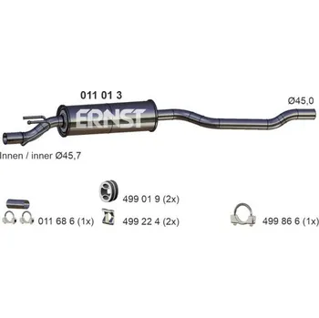 Tlumič výfuku Predni tlumic vyfuku ERNST 011013