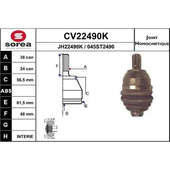Autodíl Sada kloubů, hnací hřídel EAI CV22490K