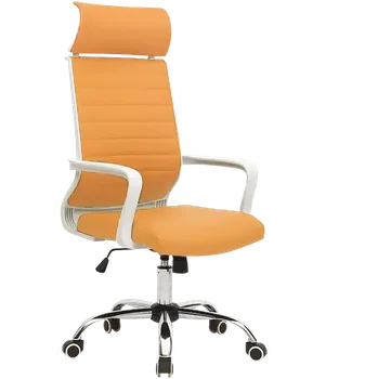 VISTA - W, židle kancelářská, kostra bílá, PU broskvová