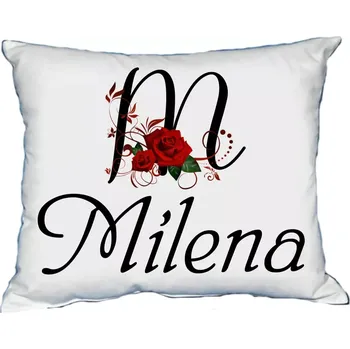 Dekorativní polštářek Polštář s dámským jménem MILENA Bílý (polštářek dámské jméno )