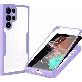 Pouzdro na mobilní telefon Pouzdro Samsung Galaxy S22 Ultra 5G, Techsuit - ColorVerse 360 Series + ochrana obrazovky, fialové
