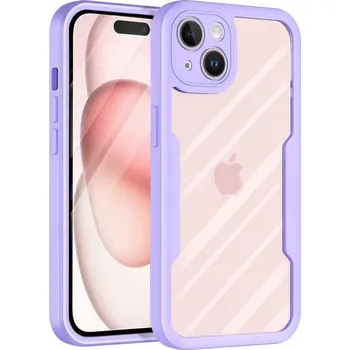 Pouzdro na mobilní telefon Pouzdro iPhone 15 Plus Techsuit - ColorVerse 360 Series + ochrana obrazovky, fialové