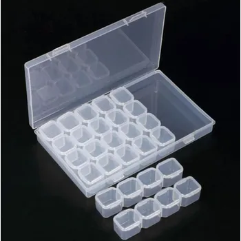 Úložný box Úložný box na diamanty - 28 přihrádek - průhledný