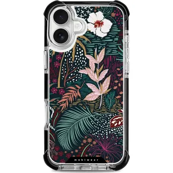 Pouzdro na mobilní telefon Odolný obal Mobiwear MagSafe Elite Bumper - Apple iPhone 16 Plus - D008D Temná flóra (Odolný kryt, pouzdro, obal Mobiwear Elite Bumper na mobil Apple iPhone 16 Plus - D008D Temná flóra, materiál Plast + TPU silikon + kov - zesílená ochrana telefonu, podpo