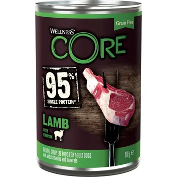 Krmivo pro psa Wellness Dog konzerva 95% jehněčí s dýní 400g