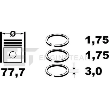 Motor automobilu Sada pistnich krouzku ET ENGINETEAM R4001750