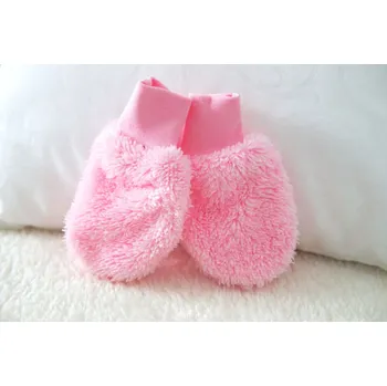 Rukavice AMÁLKA Chlupaté rukavičky, růžové Velikost: 68-80