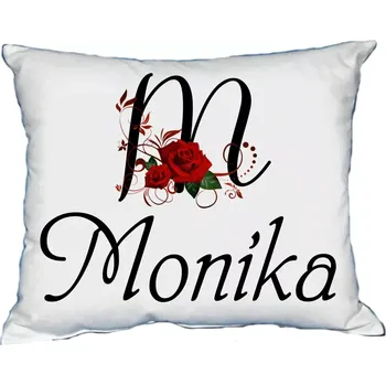 Dekorativní polštářek Polštář s dámským jménem MONIKA Červený (polštářek dámské jméno )