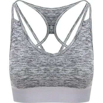 Just Cool Sportovní top s překříženými zády Just Cool Světle šedý melír XS