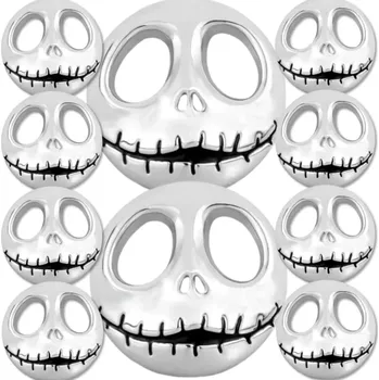samolepka Sada 10ks samolepka 3D Pumpkin - Skull, barva chrom - vhodná na auto, motorku, na nábytek, na sešit (UŠETŘÍTE! Výhodné balení samolepek)