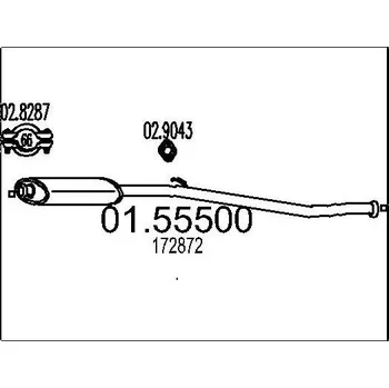 Výfukový systém Stredni tlumic vyfuku MTS 01.55500