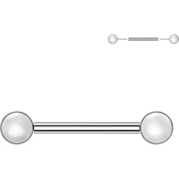 Piercing Piercing do bradavky z titanu s perlovými kuličkami (stříbrný)