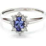 Zlatý prsten s tanzanitem a diamanty Diana - 54