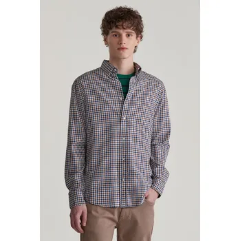 KOŠILE GANT REG LIGHT TWILL GINGHAM SHIRT CACAO