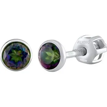 Náušnice Stříbrné náušnice Jenis s přírodním mystickým Topazem 5 mm SILVEGOB70605SMTBD