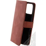 1Mcz Velvet Book flipové pouzdro pro Apple iPhone 16 Pro Max, hnědé