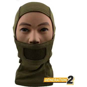 Pleťová maska Cygnus Armory Maska obličeje Warrior s kuklou Gen2 - olivová