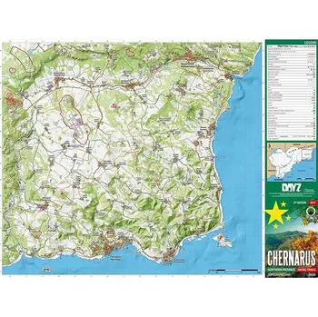 Plakát DayZ Chernarus Printed Map
