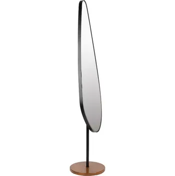Zrcadlo White Label Černé kovové stojací zrcadlo WLL DROPZ 135 cm