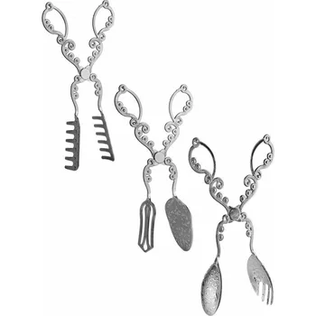 Příbor Sada 3 ks kuchyňských kleští GOLDIE stříbrná