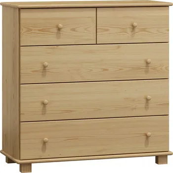 Komoda Slevadoma Komoda masiv borovice se zásuvkami 2+3 EDITA Barva: Bezbarvý lak, Hloubka: 42 cm, Šířka: 80 cm