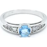 Stříbrný prsten se světle modrým topazem Zapo - 65