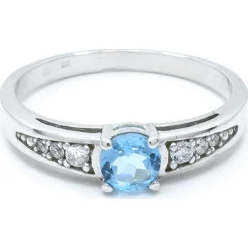 Prsten Stříbrný prsten modrý topaz Zapo - 65