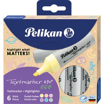 Zvýrazňovač Zvýrazňovač Pelikán 490 ECO PASTEL - sada 6 ks
