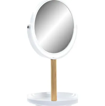 Koupelový kartáč Zrcadlo DKD Home Decor Přírodní Aluminium Bílá Bambus PS (17 x 17 x 31 cm)