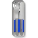 Monbento nerezový cestovní příbor Slim Box Modrá